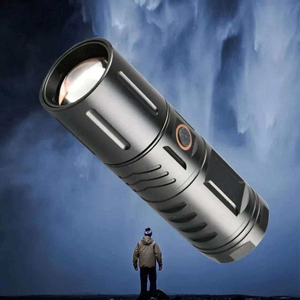 RECHARGEABLE LED TORCH LIGHT, WATERPROOF STRONG LED FLASHLIGHT WITH POWER BANK - Image 3