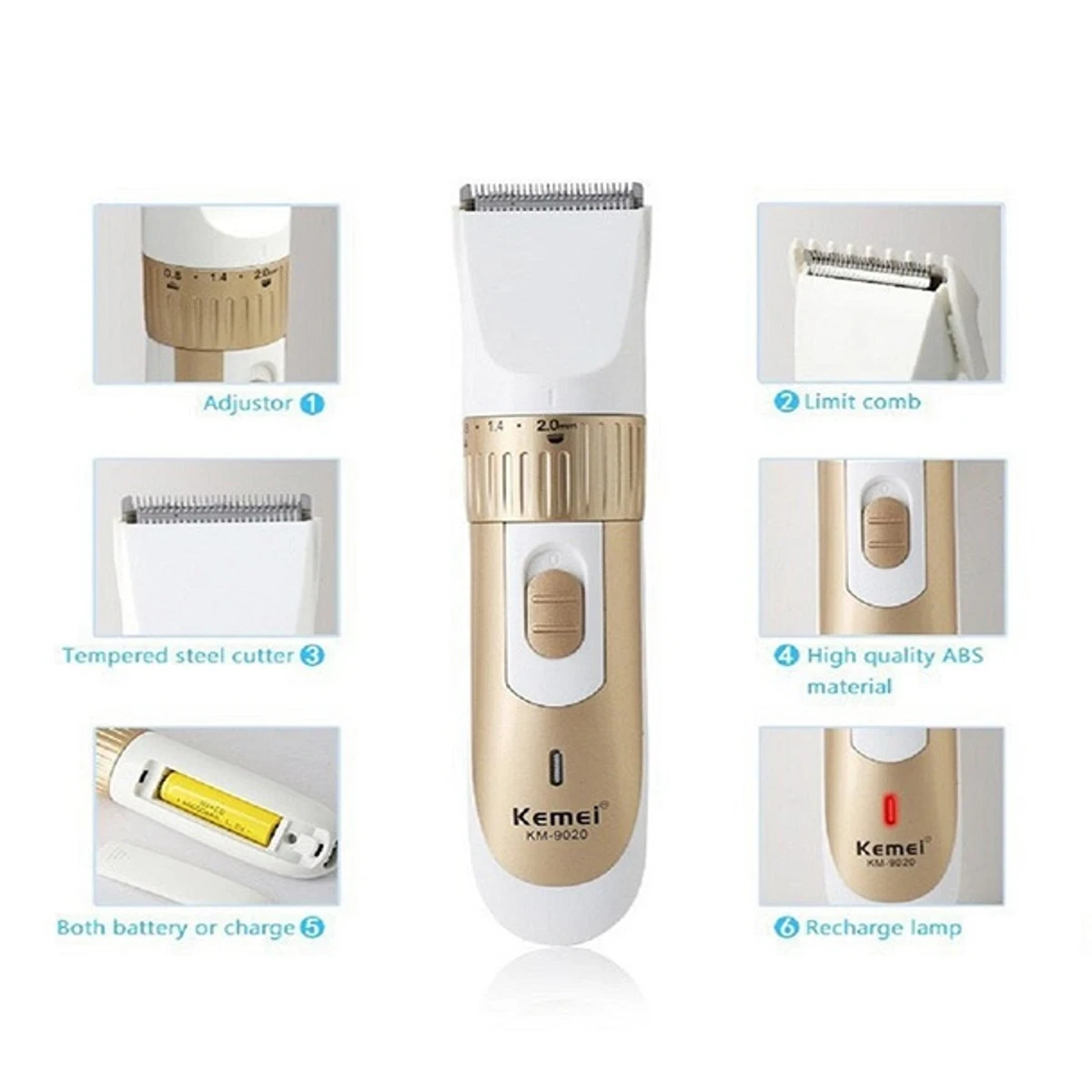 KEMEI KM-9020 RECHARGEABLE HAIR TRIMMER - Image 4