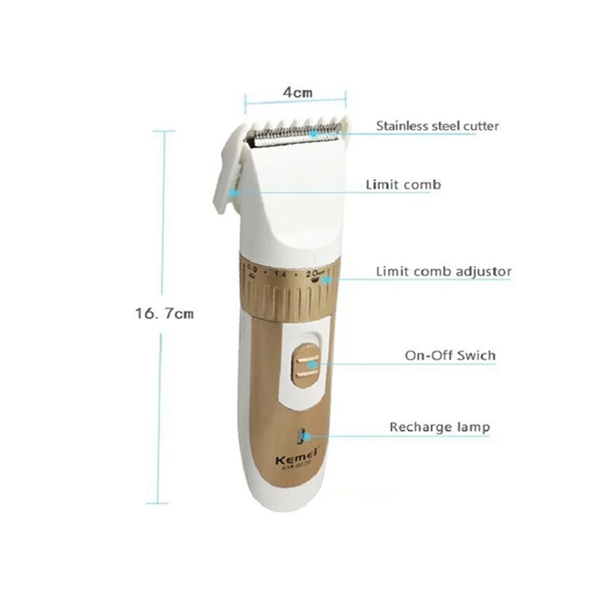 KEMEI KM-9020 RECHARGEABLE HAIR TRIMMER - Image 6