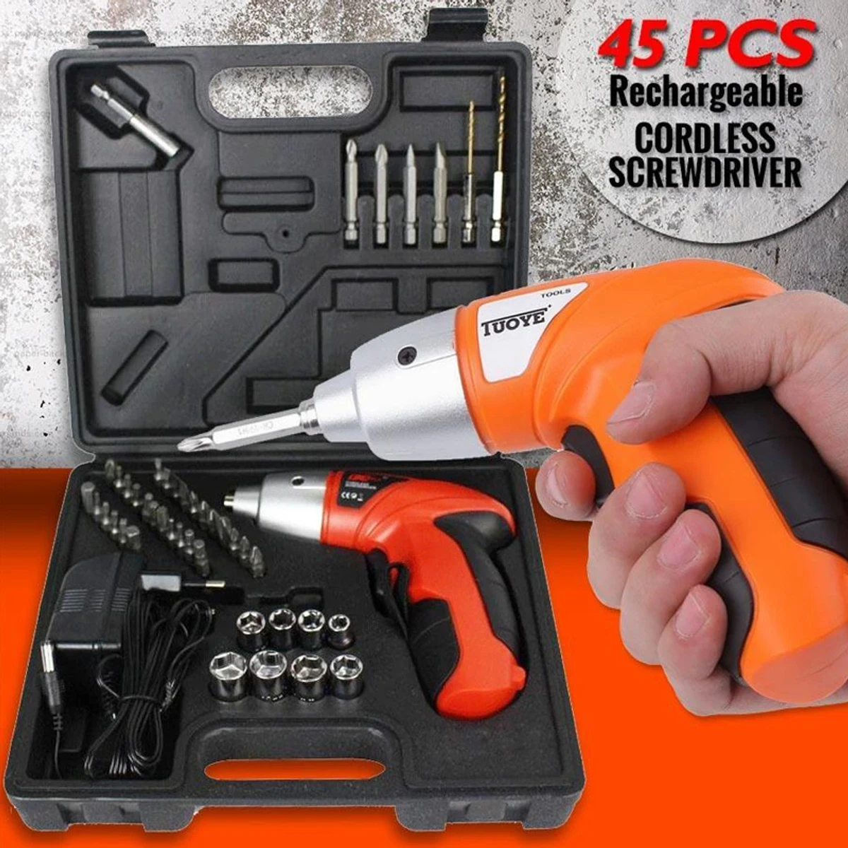 NEW CORDLESS SCREWDRIVER 45PCS