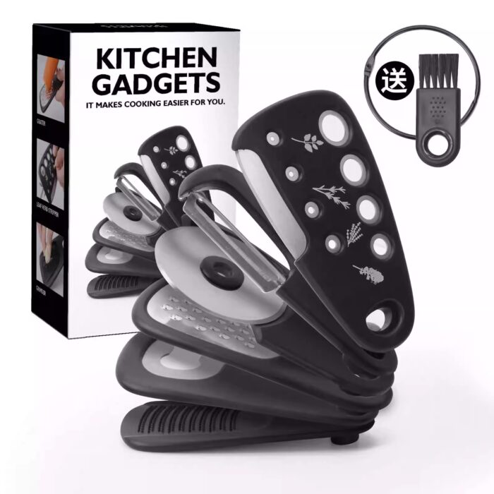 6-Piece Kitchen Gadgets Set – Melon, Garlic, Cheese, Pizza - Image 4
