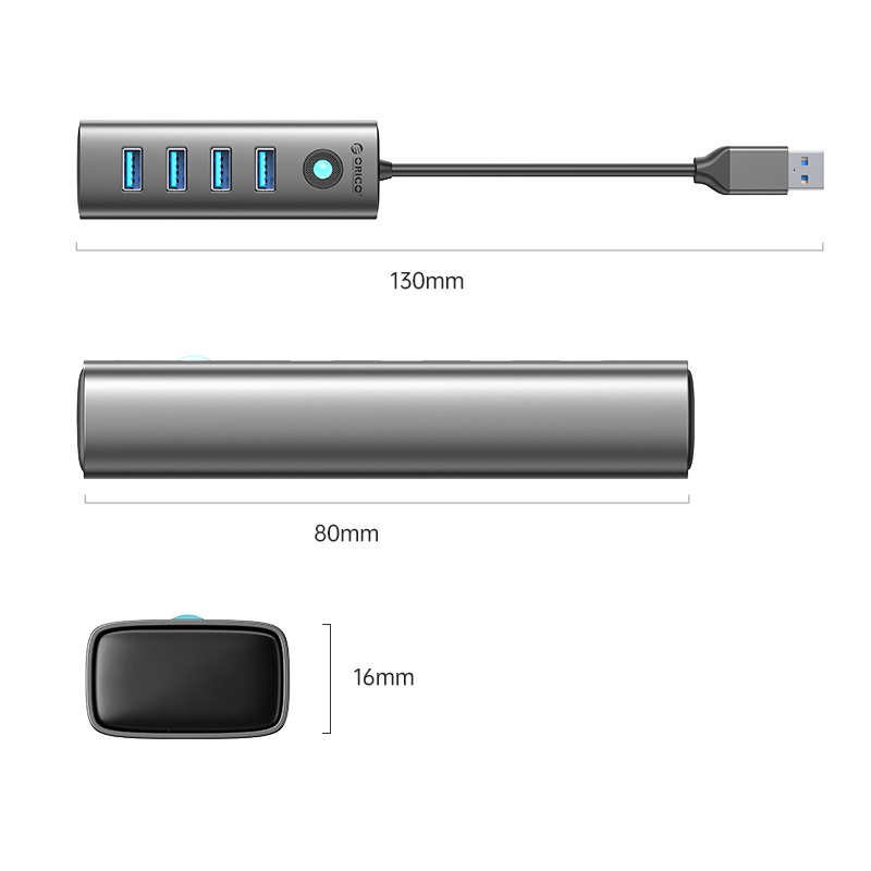 ORICO 4 Port USB 3.0 Hub Gray PDD4U-U3