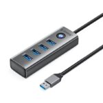 ORICO PDD4U-U3-015-GY-EP 4 Port USB 3.0 Male to Quad USB Female Gray HUB
