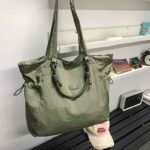New Nylon Washed Wrinkled Couple Large Bag Simple and Lightweight Outing Shopping Bag Casual Dopamine Trendy Shoulder Bag - Image 2