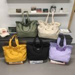 New Nylon Washed Wrinkled Couple Large Bag Simple and Lightweight Outing Shopping Bag Casual Dopamine Trendy Shoulder Bag - Image 3