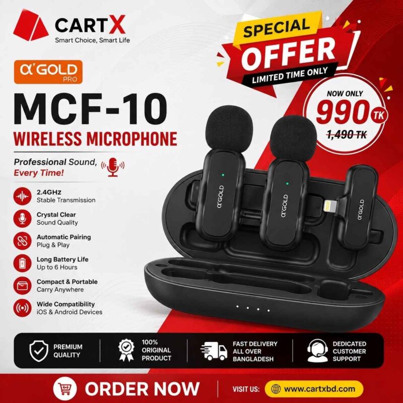 Original α′GOLDPRO MCF-10 Wireless Microphone Lightning for iPhone Price in Bangladesh | CARTX