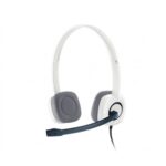 Logitech H150 Stereo Headset with dual port connection on white background
