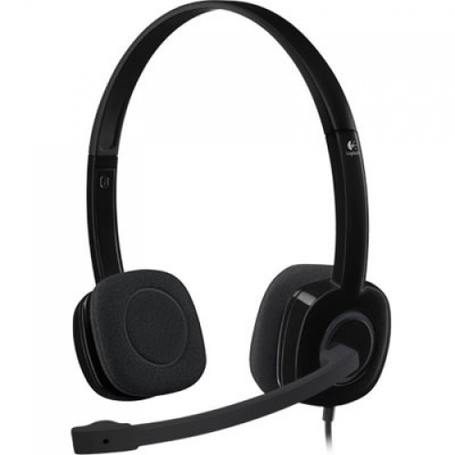 Logitech H151 Stereo Headset with single audio port displayed on a clean background