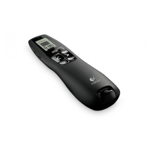 Logitech R800 wireless presenter with green laser pointer and LCD display