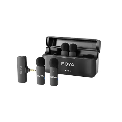 BOYA BY-V4 4-Channel Mini Wireless Microphone with 3.5mm Converter