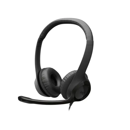 Logitech H390 USB Stereo Headset Logitech H390 Stereo Headset with noise-cancelling microphone displayed on Cartx