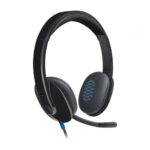 Logitech H540 USB Headset connected for PC and laptop use