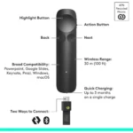 Logitech Spotlight 2 wireless presenter with haptic feedback on a minimalist desk set up