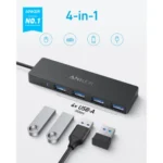 Anker 4-in-1 USB-A 3.2 Gen 1 Hub connected to a laptop for fast data transfer on CartX BD