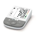 Beurer BM 53 digital upper arm blood pressure monitor displayed with comfortable cuff and clear screen
