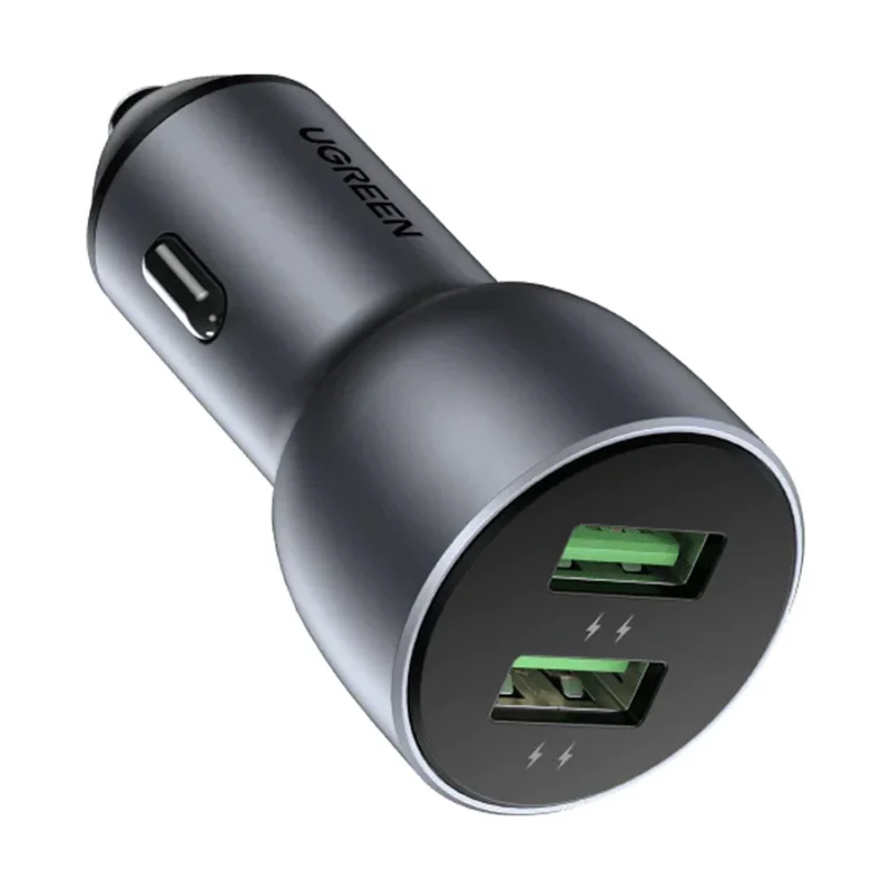 Official UGREEN CD213 10144 36W Dual USB QC 3.0 Dark Blue Car Charger