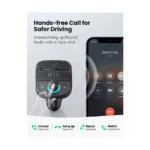 UGREEN CD229 (80910) Dual USB & Type-C QC 3.0 Black Car Charger with USB, TF, Bluetooth & FM Transmitter #80910 - Image 4