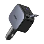 Ugreen EC604 (55910B) 145W USB-A & Dual USB-C Space Grey Fast Car Charger with Retractable Cable - Image 2