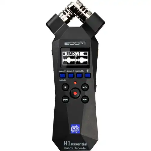 Zoom H1essential 2-track handy audio recorder with built-in X/Y stereo microphones