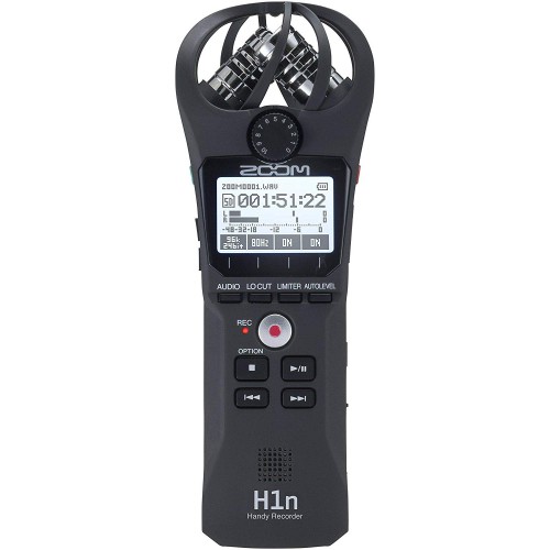ZOOM H1n professional handheld audio recorder with X/Y stereo microphones